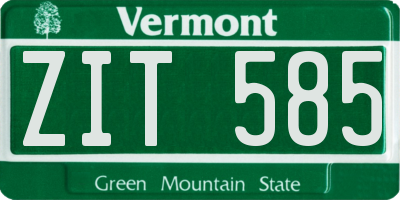 VT license plate ZIT585