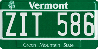 VT license plate ZIT586