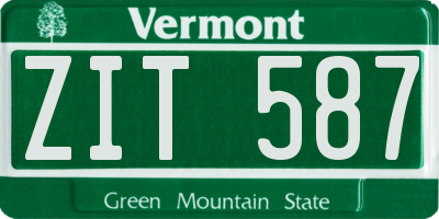 VT license plate ZIT587