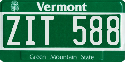 VT license plate ZIT588