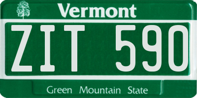 VT license plate ZIT590