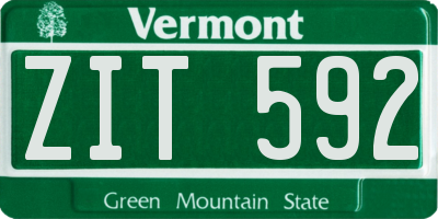 VT license plate ZIT592