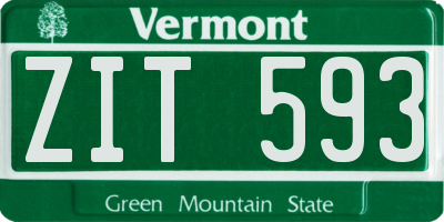 VT license plate ZIT593