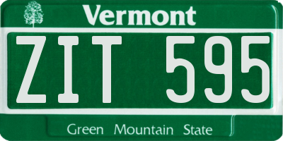 VT license plate ZIT595