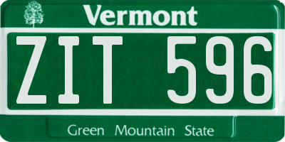 VT license plate ZIT596