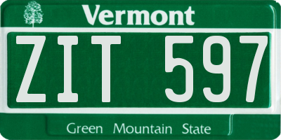 VT license plate ZIT597