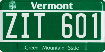 VT license plate ZIT601