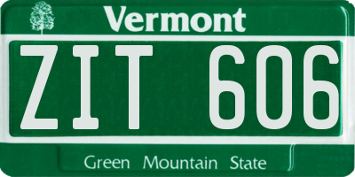 VT license plate ZIT606