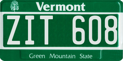 VT license plate ZIT608
