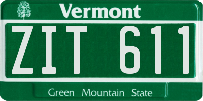 VT license plate ZIT611