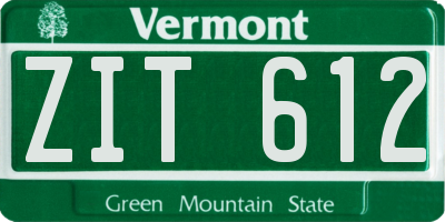 VT license plate ZIT612