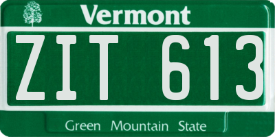 VT license plate ZIT613