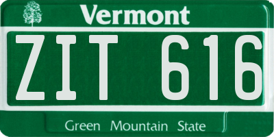 VT license plate ZIT616