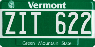 VT license plate ZIT622