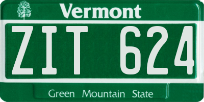 VT license plate ZIT624