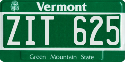 VT license plate ZIT625
