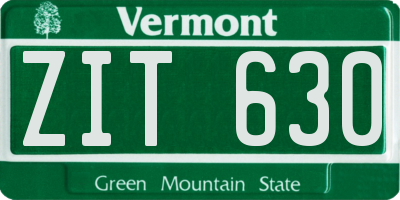 VT license plate ZIT630