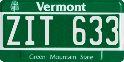 VT license plate ZIT633
