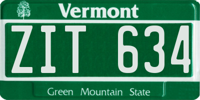 VT license plate ZIT634