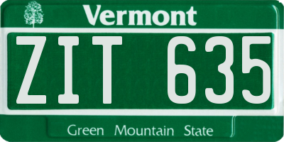 VT license plate ZIT635