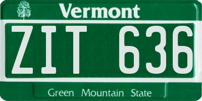 VT license plate ZIT636