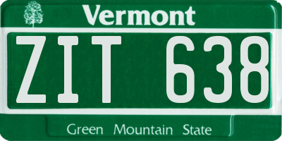 VT license plate ZIT638
