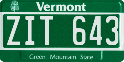 VT license plate ZIT643