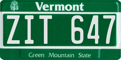 VT license plate ZIT647