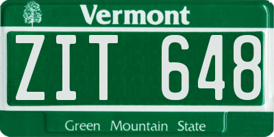 VT license plate ZIT648