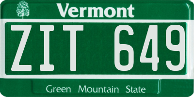 VT license plate ZIT649