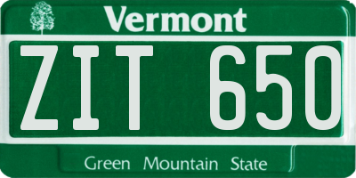 VT license plate ZIT650
