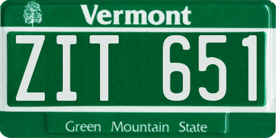 VT license plate ZIT651