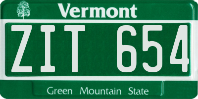 VT license plate ZIT654