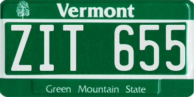 VT license plate ZIT655