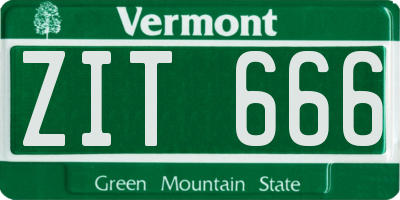 VT license plate ZIT666