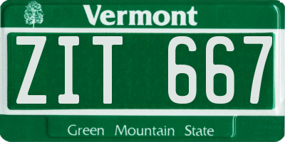 VT license plate ZIT667