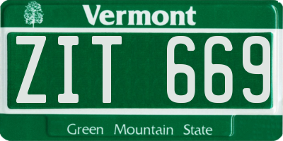 VT license plate ZIT669