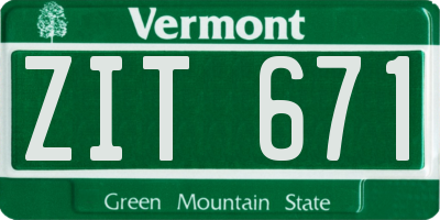 VT license plate ZIT671