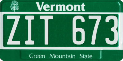 VT license plate ZIT673