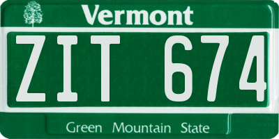 VT license plate ZIT674