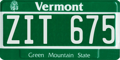 VT license plate ZIT675
