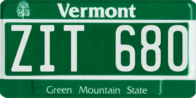 VT license plate ZIT680