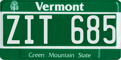 VT license plate ZIT685