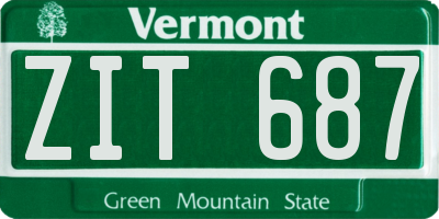 VT license plate ZIT687
