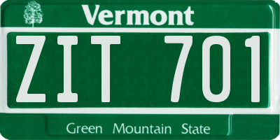 VT license plate ZIT701