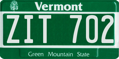 VT license plate ZIT702