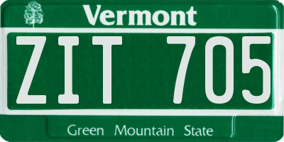 VT license plate ZIT705