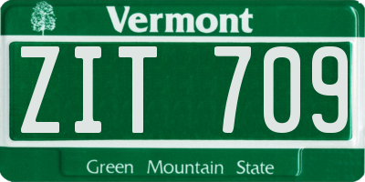 VT license plate ZIT709