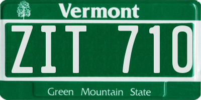 VT license plate ZIT710