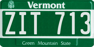 VT license plate ZIT713